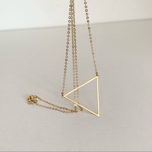 14k gold triangle necklace made in Italy